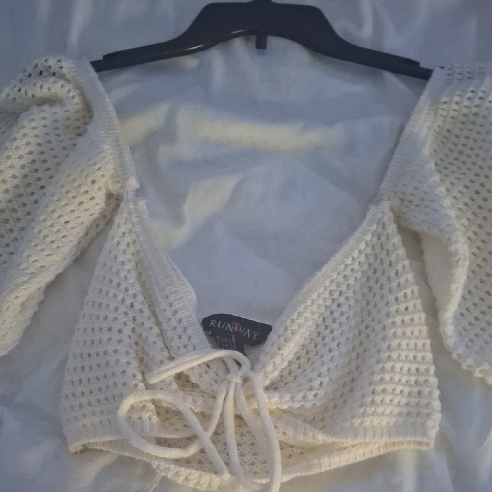 Runway White Crochet Tank Top
